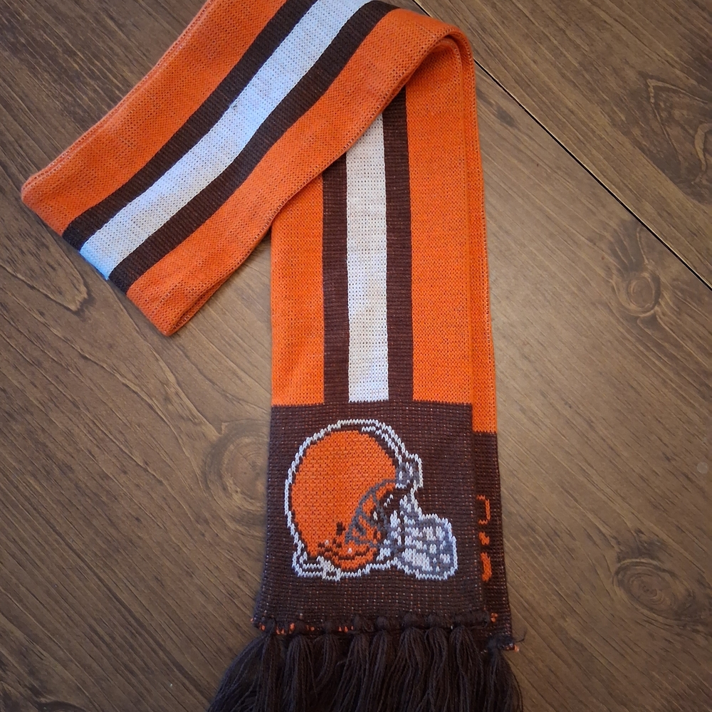 Cleveland Browns Scarf Orange Striped 62" x 5" Pre Owned Retro Vintage